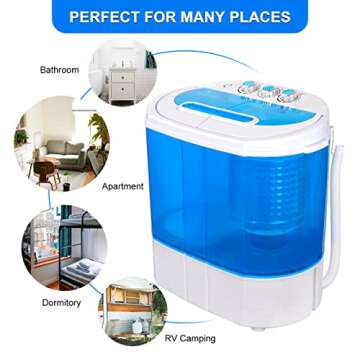 Compact Twin Tub Mini Washing Machine 9.9 LB