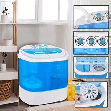 Compact Twin Tub Mini Washing Machine 9.9 LB