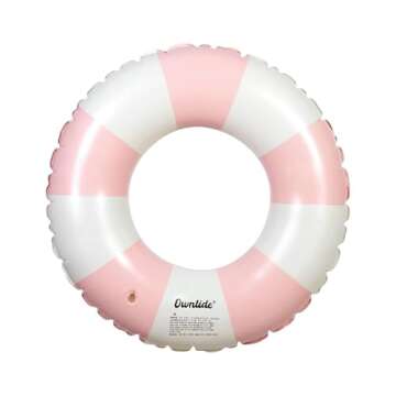 Medium Swim Ring for Kids Adults,25 Inch Classic Striped Pool Inner Tubes,Inflatable Pool Floats,Float Naked,Pool Floaties Adult Size for Summer Pool Party Beach (Pink)