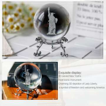 Statue of Liberty Crystal Ball Paperweight Gift