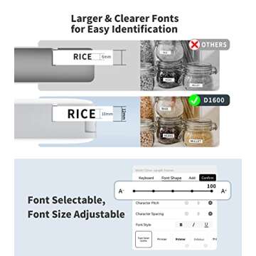 Vixic Label Maker Machine with Tapes, Handheld Bluetooth Portable Mini Label Printer, D1600 Small Labeler with 4 Waterproof Sticker Label (Clear/White/Pink/Green) for Home Office Organization, Gray