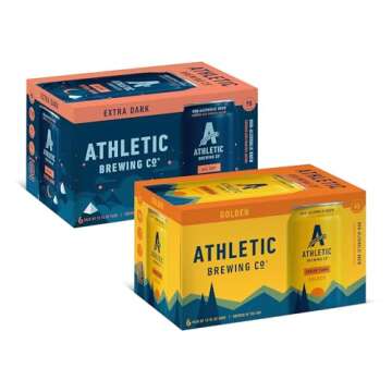 Athletic Brewing Company Craft Non-Alcoholic Beer - 6-Pack All Out and 6-Pack Upside Dawn - Low-Calorie, Award Winning - All Natural Ingredients For A Great Tasting Drink - 12 Fl Oz Cans