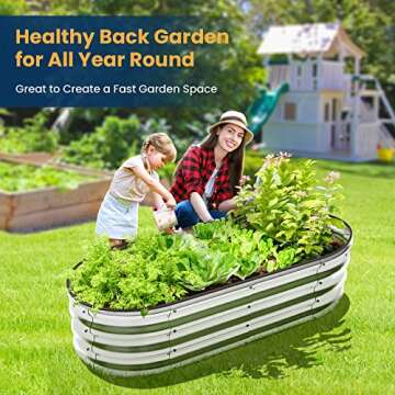 ENJOYBASICS Raised Garden Bed Kit, Galvanized Raised Planter 4x2x1ft Box Outdoor for Vegetables, Large Bottomless Metal Raised Bed for Gardening, Herb, Growing Fruits, Flower