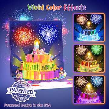 INPHER Birthday Cards with Lights, Music & Popup Cake - Perfect Gifts!