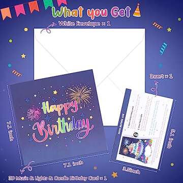 Popup Musical Birthday Card with Lights & Cake