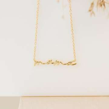 Dainty Small  18K Gold Plated Mama Necklaces- Gift for her