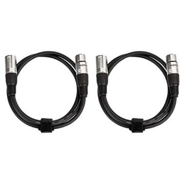 XLR Microphone Cables 3ft - Amazon Basics 2-Pack