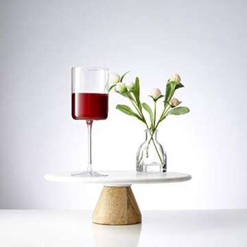 JoyJolt Claire 14oz Red Wine Glass Set. Large Glasses Set of 2 Crystal Glasses. Elegant Wide Rim Stemware - Modern with Stem. Stemmed for Unique Gifts