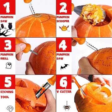 Expert Pumpkin Carving Kit with Tools & Stencils