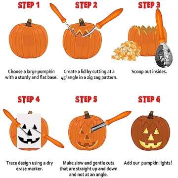 Expert Pumpkin Carving Kit with Tools & Stencils