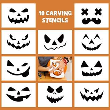 Expert Pumpkin Carving Kit with Tools & Stencils