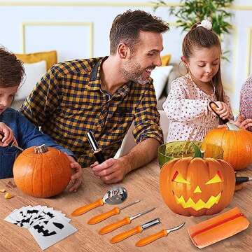 Expert Pumpkin Carving Kit with Tools & Stencils