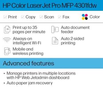 HP Color LaserJet Pro MFP 4301fdw All-in-One Printer