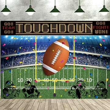 BINQOO 7x5ft Football Backdrop Photography Rugby Sports Party Background American Football Field Photo Banner Boy Kids Party Football Decoration Supplies