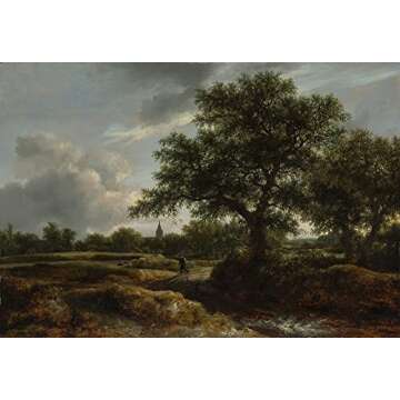 ArtDirect Landscape with a Village in The Distance (1646) 10x7 UnFramed Museum Art Print Poster Ready for Framing by Jacob Van Ruisdael (Dutch, 1628/29-1682)