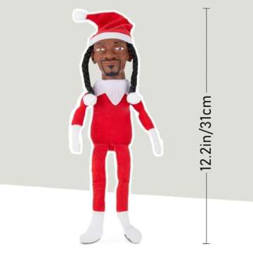 Sufeasdf Christmas Elf Doll - Handmade Hip Hop Decor