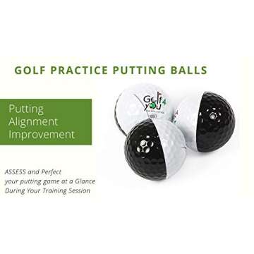 Golf Training Aids | Pack of 3 Golf Practice Putting Balls - True Roll Putting Ball - Alignment Improvement Golf Accessories - Teaches You to get The Ball Rolling on The Intended line