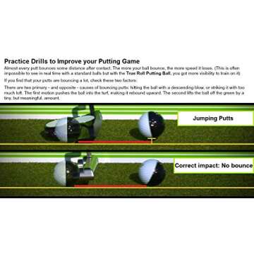 Golf Training Aids | Pack of 3 Golf Practice Putting Balls - True Roll Putting Ball - Alignment Improvement Golf Accessories - Teaches You to get The Ball Rolling on The Intended line