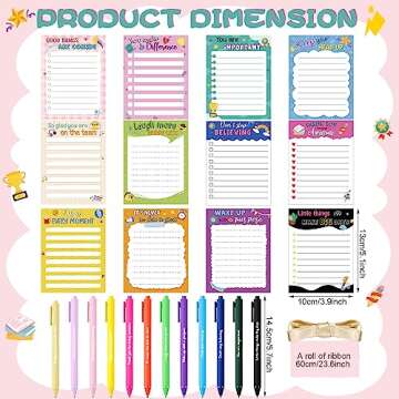 Yeaqee 12 Set Employee Appreciation Gifts - Motivational Notepads, Pens & Ribbons