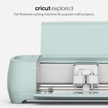 Cricut Explore 3 & Digital Content Library Bundle - Includes 30 images in Design Space App - 2X Faster DIY Cutting Machine for all Crafts, Cuts 100+ Materials Blue