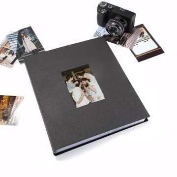 Photo Album 4x6 500 Pockets 1pc, Large Capacity Photo Book Album with Front Window, Picture Album for Family Wedding Anniversary Baby Travel, Black