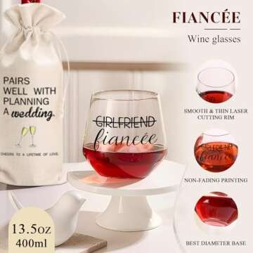 Engagement Gifts - Unique Couples Wine Glasses