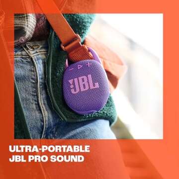 JBL Clip 5 - UltraJBL Clip 5 - Ultra-Portable, Waterproof & Dustproof Bluetooth Speaker, Big Pro Sound with punchy bass, Integrated carabiner, Up to 12 Hours of Play, (White) (Renewed)