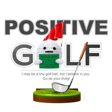 AICase Golf Gifts Funny Positive Golf Ball Crochet Gag Gift Ideas, Emotional Support Presents for Men, Women, Golfers, Dad, Fathers, Coworkers, Friends, Christmas, Birthday