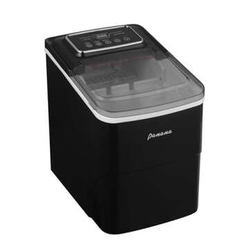 Panana Smart Countertop Ice Makers,Automatic Clean,Portable Ice Maker 9 Cubes Ready in 7-10min,26lbs/24H,for Home Kitchen Party Camping,Black