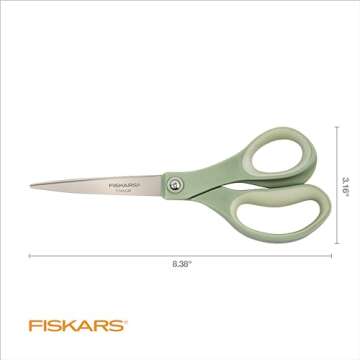 Fiskars SoftGrip Titanium Scissors - Contoured Performance All Purpose - 8" Titanium - Straight Paper Scissors for Office, and Arts and Crafts - 3-Count