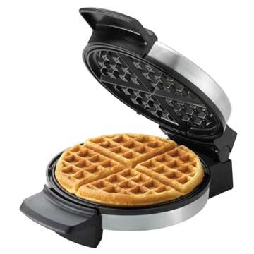 BLACK+DECKER WMB500 Traditional Belgian-Style Waffle Maker, Stainless Steel