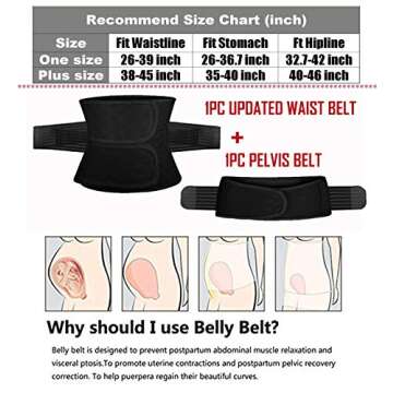 ChongErfei Postpartum Support Recovery Belly Wrap Waist/Pelvis Belt Body Shaper Postnatal Shapewear (Zblack, One Size (Pack of 1))