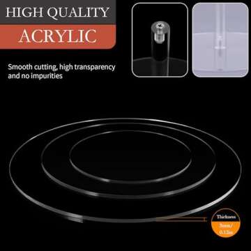 3PCS Acrylic Cake Stand, Tall Cake Stand, Acrylic Dessert Table Display Set, Round Clear Cake Stand, for Wedding, Event, Birthday Party