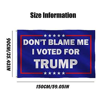 Bagish Donald Trump Flag, President Election Campaign Flag 2024, Dont Blame Me I Voted for Trump, Double Thread Sewing Fabric Flags with Copper Buckle, 3x5 Feet