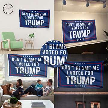 Bagish Donald Trump Flag, President Election Campaign Flag 2024, Dont Blame Me I Voted for Trump, Double Thread Sewing Fabric Flags with Copper Buckle, 3x5 Feet