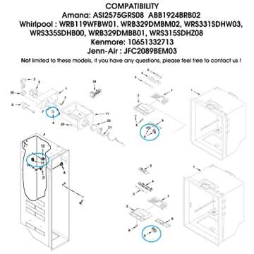 W11602886 Refrigerator LED Light Replaces W11520324 W11449273 AP7192759 W11251749 AP6986570 W11468934 W11549780 AP7014432 Compatible for Whirlpool KitchenAid Kenmore Refrigerators