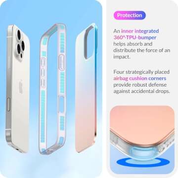 LONLI Hue - for iPhone 16 Pro Case - Holographic Iridescent Phone Case - Cute, Unique and Aesthetic Phone Cover - [360° Shock-Absorbent Bumper] - [4 Airbag Cushioned Corners]