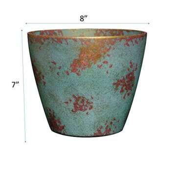 Classic Home and Garden Premiere Collection Planter Vogue, 8", Patina Copper