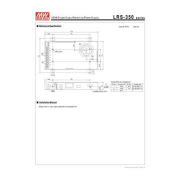 MEAN WELL 350W Power Supply 24V Output