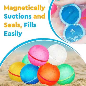 LEGACY KIDS Reusable Water Balloons For Kids, Water Balloons Quick Fill, Refillable Water Balloons For Kids, Reusable Water Balloons Magnetic, Pool Toys For Kids Ages 8-12, Silicone (12) (Regular)