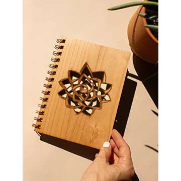 Succulent Wood Blank Nature Journal [Hardcover Spiral Garden Notebook for Mom, Women, Gratitude, Travel, Prayer, Writing, Food, Fitness, Workout, Art, Mindfulness, Wellness, Yoga, Made in the USA]