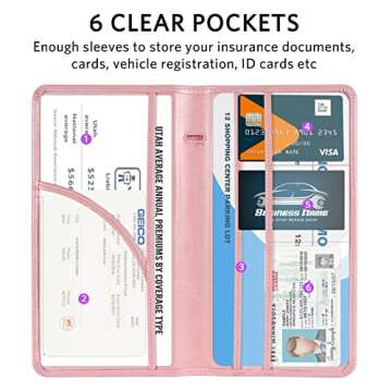 CoBak Car Registration and Insurance Holder - Vehicle Glove Box Car Organizer,Auto Truck Comparment Accessories Case with Magnetic Closure for Essential Document,Driver License,Cards