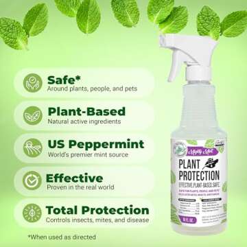 Mighty Mint Peppermint Plant Protection Spray for Insects, Gnats, Fungus, Mites, and Disease, 16 oz