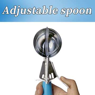 1 Pcs Stainless Steel Ice Cream Scoop Set Dishers Scoops Cookie Scoop Set Food Scoop, Blue Handle (2.48 Inch)