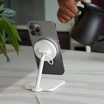 Twelve South Forte for iPhone | Modern Desktop Stand for MagSafe Charger and iPhone