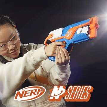 Nerf N Series Agility Blaster, 12 N1 Darts Compatible Only N Series Blasters, 6 Dart Drum, Kids Outdoor Games