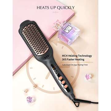 LANDOT Hair Straightening Brush for Smooth Frizz-Free Hair