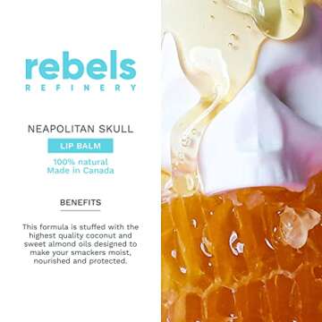 Rebels Refinery 3-Piece Neapolitan Skull Lip Balm Bundle - Passion Fruit, Black Mint & White Vanilla