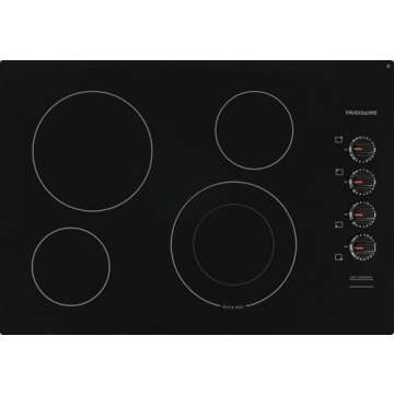 Frigidaire FFEC3025UB 30 Inch Electric Smoothtop Style Cooktop with 4 Elements in Black