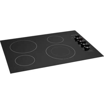 Frigidaire FFEC3025UB 30 Inch Electric Smoothtop Style Cooktop with 4 Elements in Black